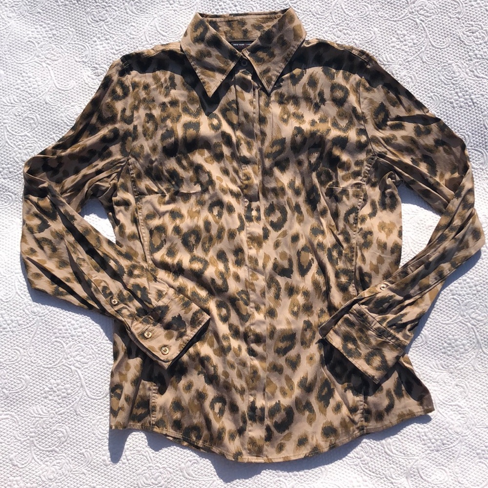 NY&C: cheetah button down blouse